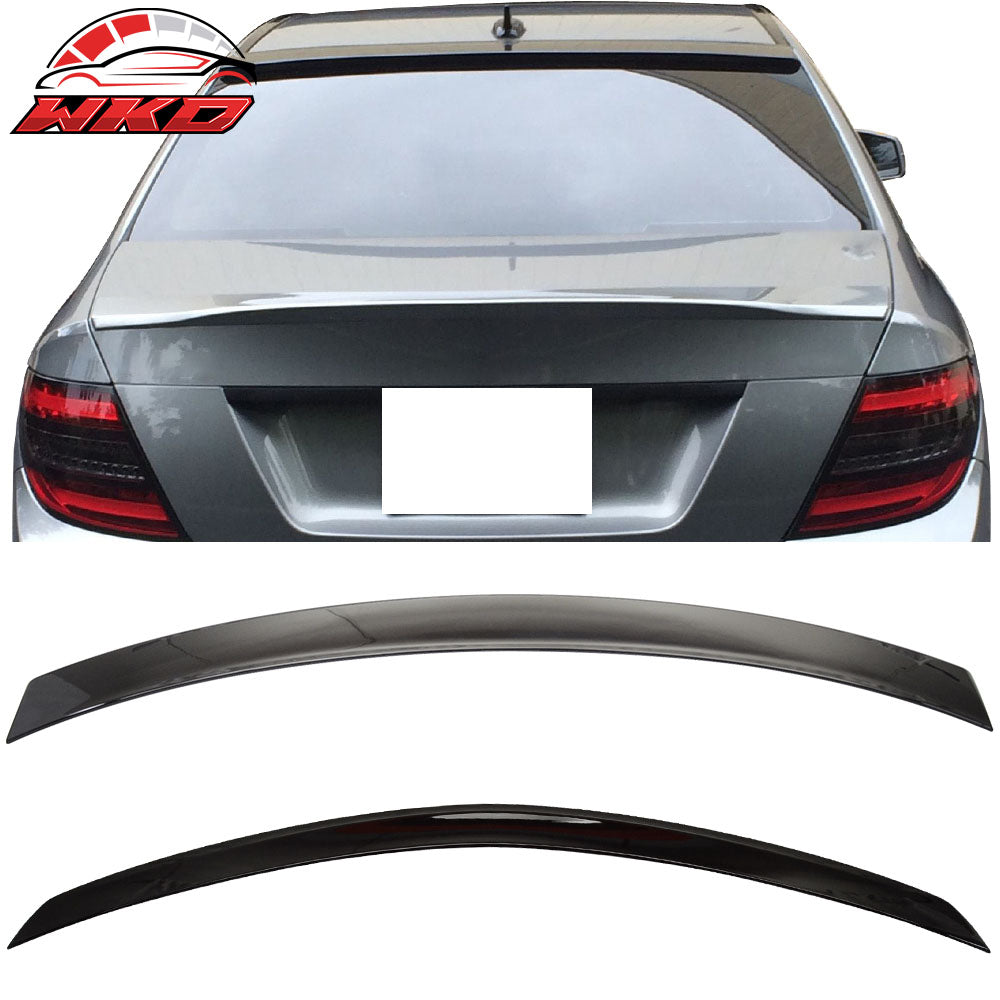 Fits 08-14 Benz W204 C Class AMG Rear Trunk Spoiler + OE Roof Spoiler #040 Black