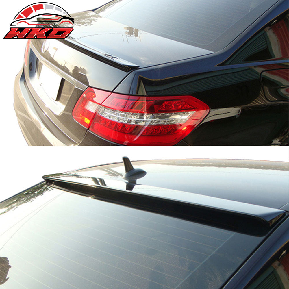 Fits 10-16 Benz W212 Sedan AMG Trunk Spoiler + OE Roof Wing Painted #040 Black