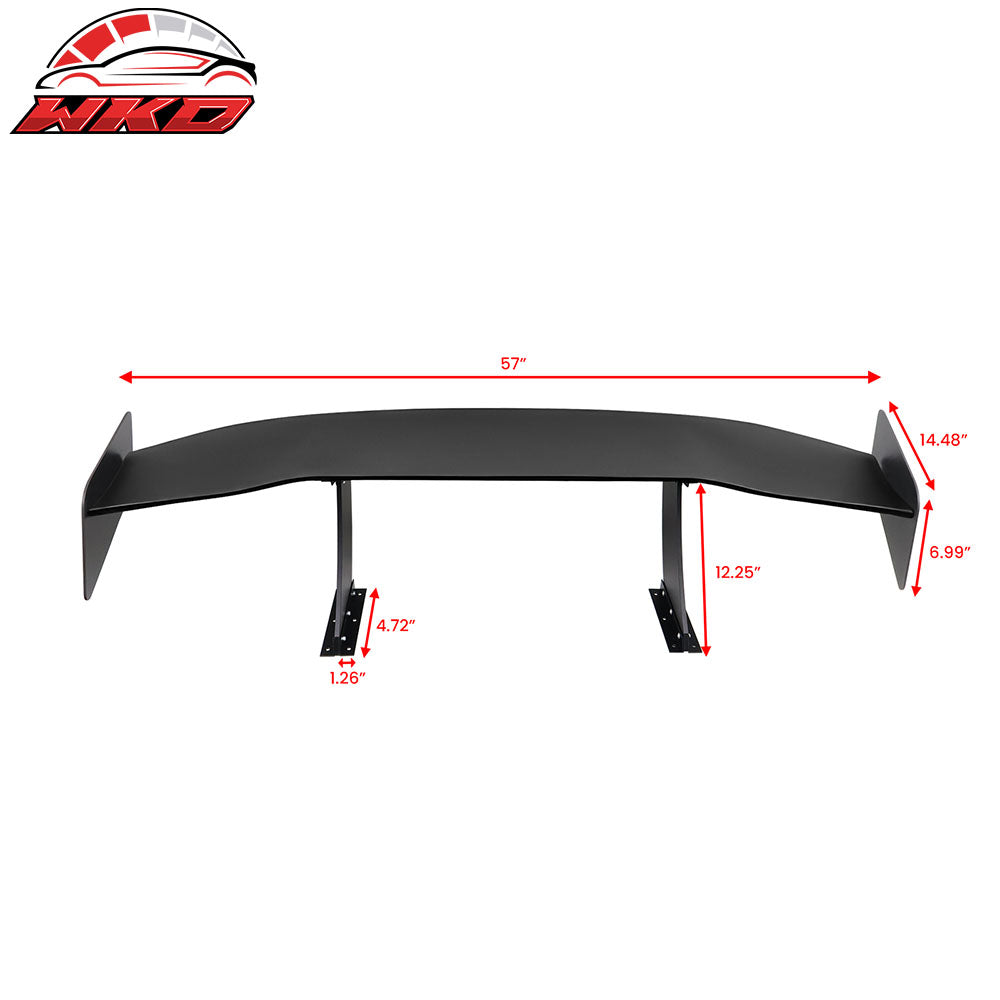 Universal 57" GT Trunk Spoiler Adjustable Rear Racing Wing (V4A Leg + V4D Plate)