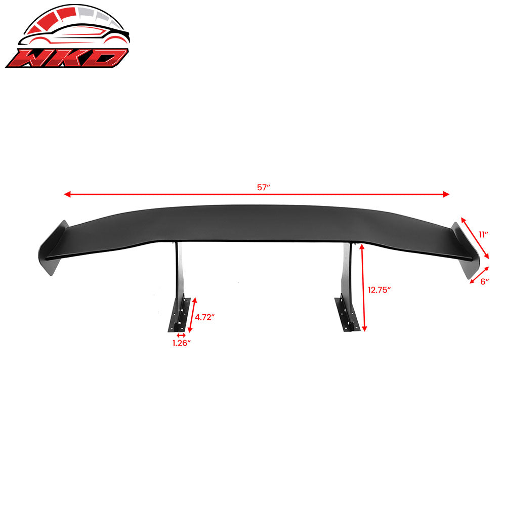 Universal 57" GT Trunk Spoiler Adjustable Rear Racing Wing (V4B Leg + V4C Plate)