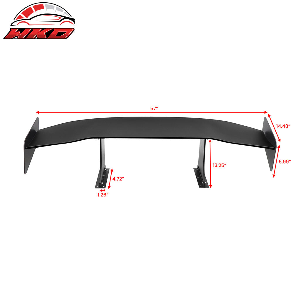 Universal 57" GT Trunk Spoiler Adjustable Rear Racing Wing (V4C Leg + V4D Plate)