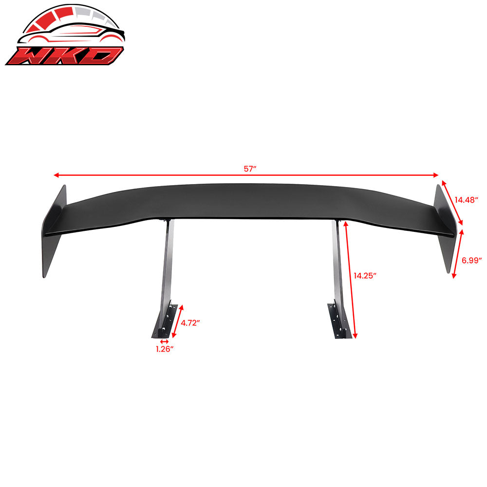Universal 57" GT Trunk Spoiler Adjustable Rear Racing Wing (V4D Leg + V4D Plate)