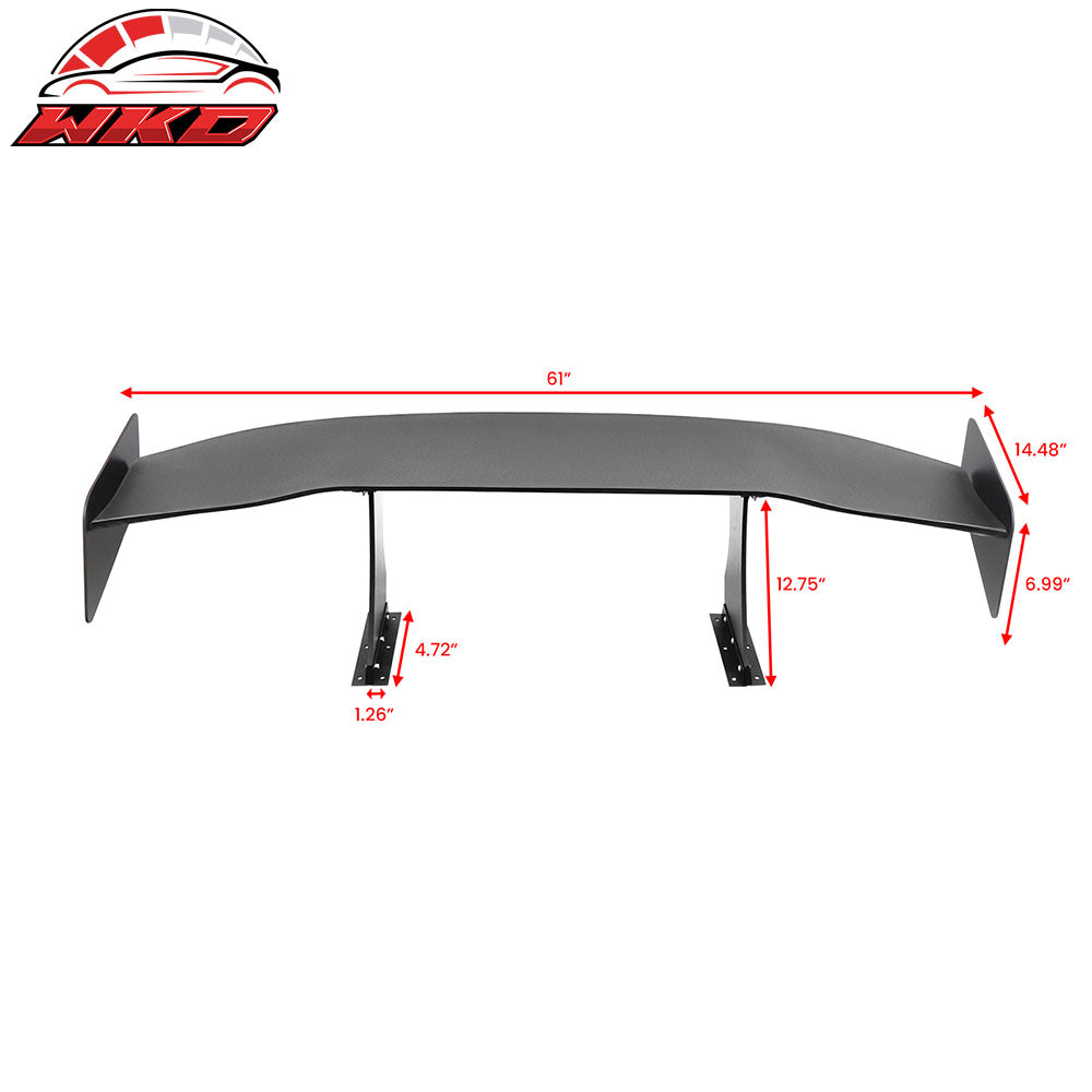 Universal 61" GT Trunk Spoiler Adjustable Rear Racing Wing (V4B Leg + V4D Plate)