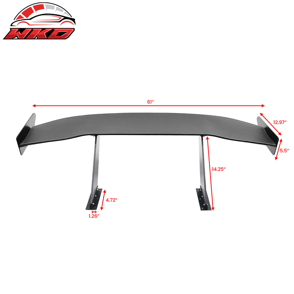 Universal 61" GT Trunk Spoiler Adjustable Rear Racing Wing (V4D Leg + V4A Plate)