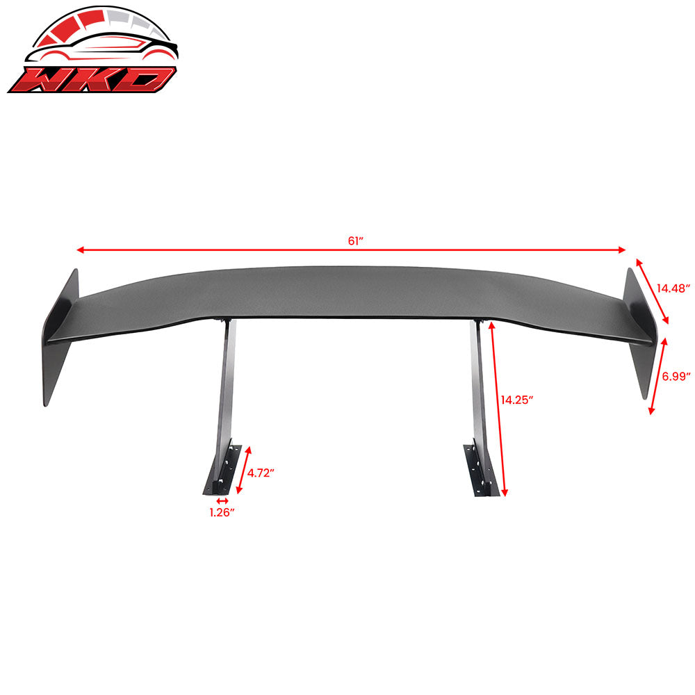Universal 61" GT Trunk Spoiler Adjustable Rear Racing Wing (V4D Leg + V4D Plate)
