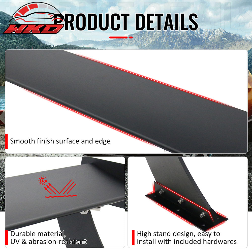 Universal 61" GTC250 Style Trunk Spoiler Rear Racing Wing (V4A Leg + Side Plate)