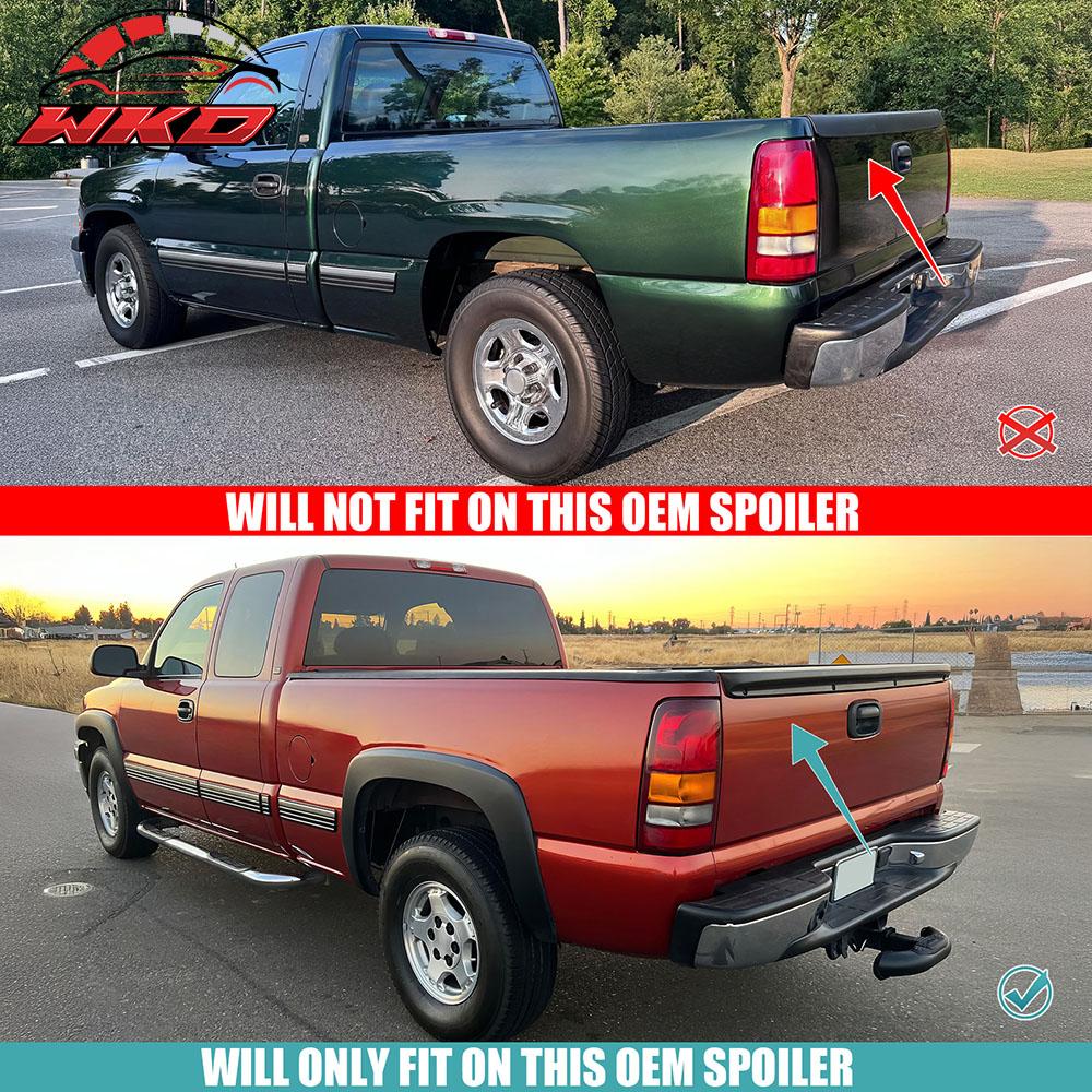 Fits 99-06 Chevrolet Silverado Sierra 1500 MDA 3PC Trunk Spoiler Unpainted PU