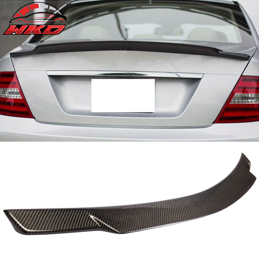 Fits 08-14 Benz C-Class W204 Sedan V Style Carbon Fiber CF Rear Trunk Spoiler