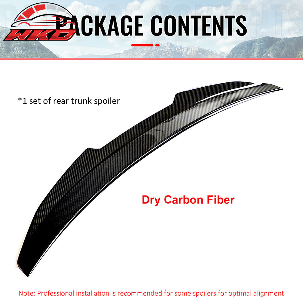 Fits 17-23 BMW G30 5 Series Sedan PSM Style Trunk Spoiler Wing- Dry Carbon Fiber