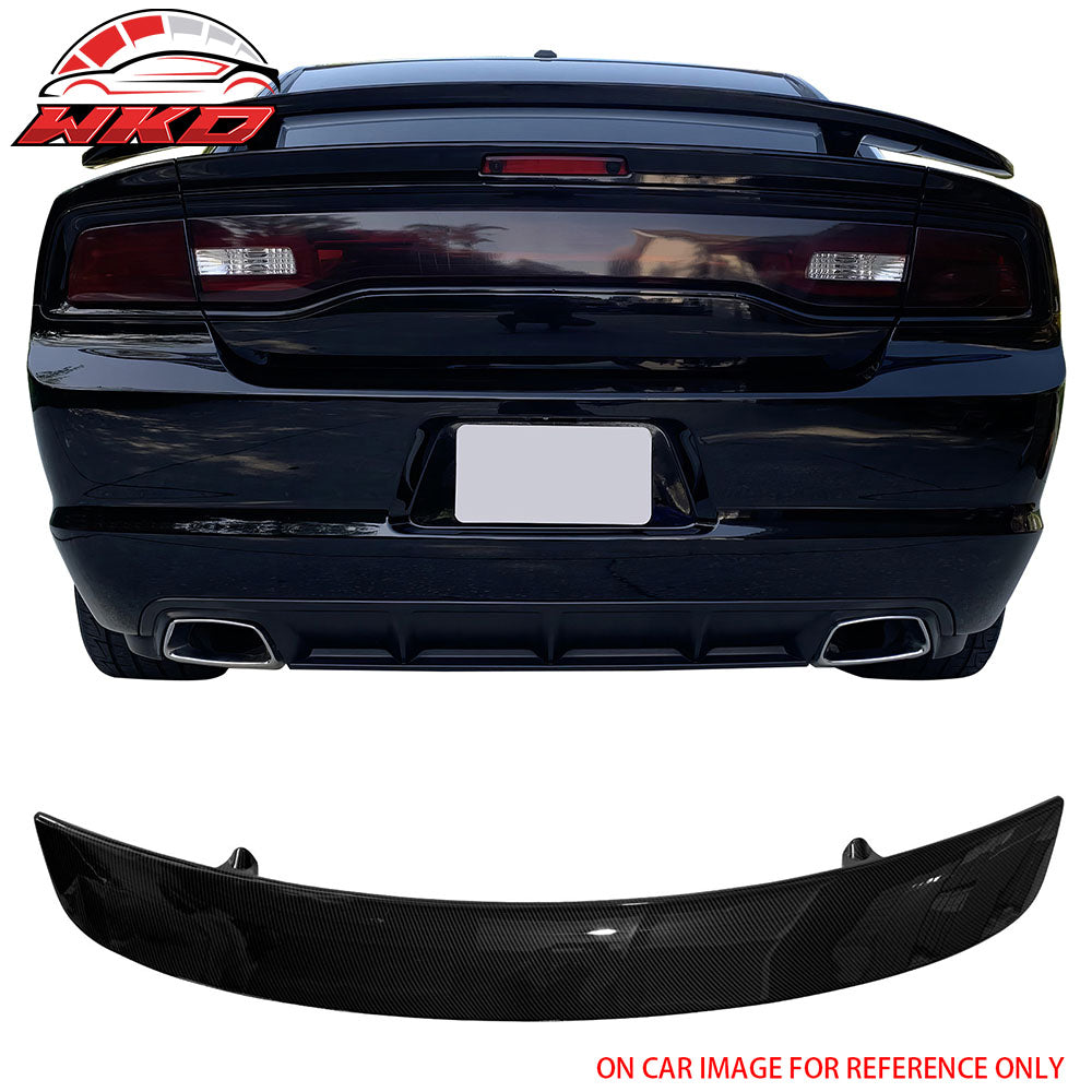 Fits 11-23 Dodge Charger OE Style ABS Trunk Spoiler Wing Lip Carbon Fiber Print