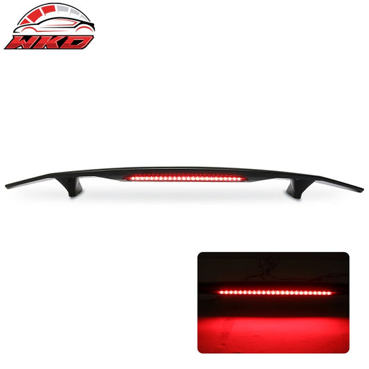 Wholesale 2 Post Universal Gloss Black Rear Trunk Spoiler Wing Lip w/ 3RD Brake Light ABS