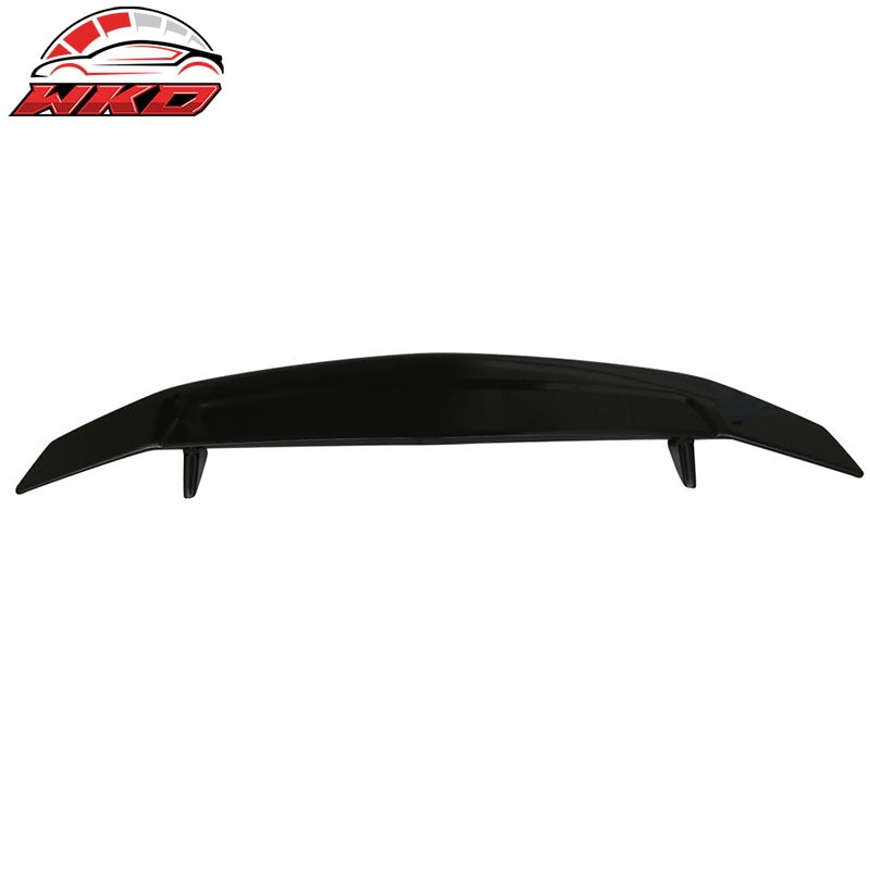 2 Post Universal Gloss Black Rear Trunk Spoiler Wing Lip w/ 3RD Brake Light ABS