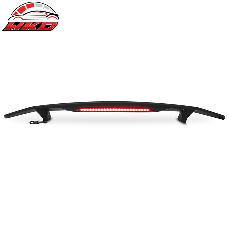 Universal 52" 2 Post Rear Trunk Spoiler W/3RD Brake LED Light ABS Matte Black