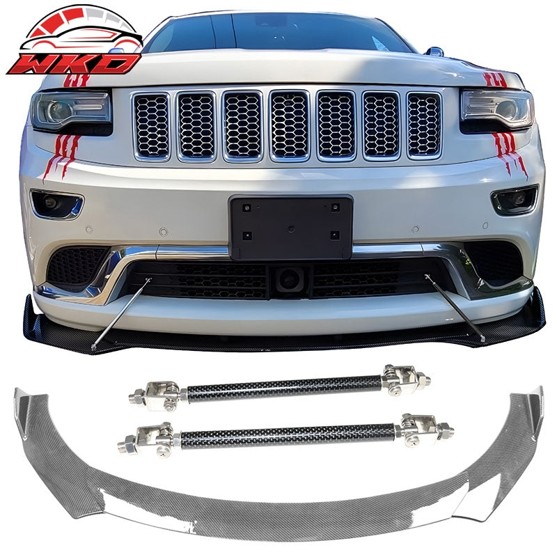 Wholesale Universal 62"-66" Adjustable A Front Bumper Lip Carbon Fiber Print + Strut Rod
