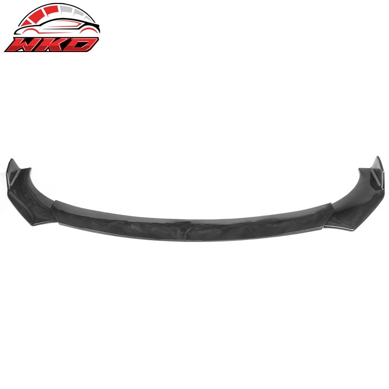 Universal 62"-66" Adjustable A Style Gloss Black Front Bumper Lip + Strut Rods