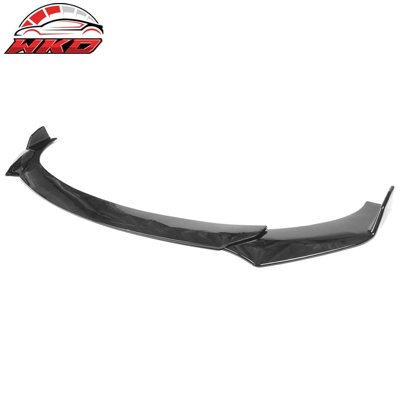 Universal 62"-66" Adjustable Front Bumper Lip A Style Gloss Black + Strut Rods