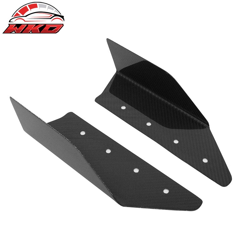 Universal Angle Style Black Side Skirts Rocker Panel Extension Dry Carbon Fiber