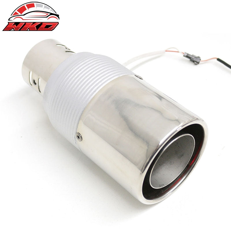 Universal Auto Car Rear Exhaust Pipe Tail Muffler Tip Round Single Outlet Chrome