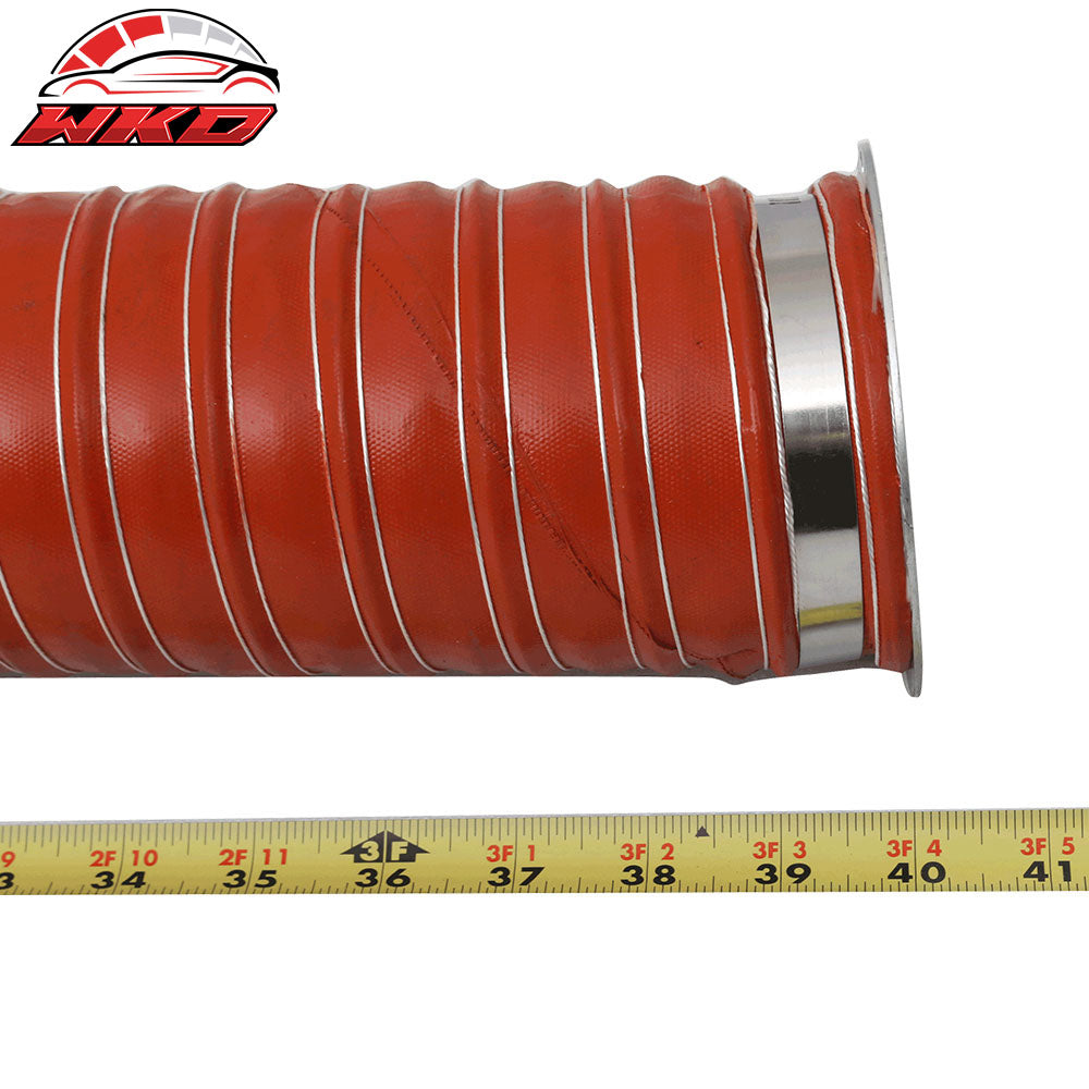 Universal Brake Cooling Dual Layer Insulation Hose With Flange 3.5 Inch 2 PC
