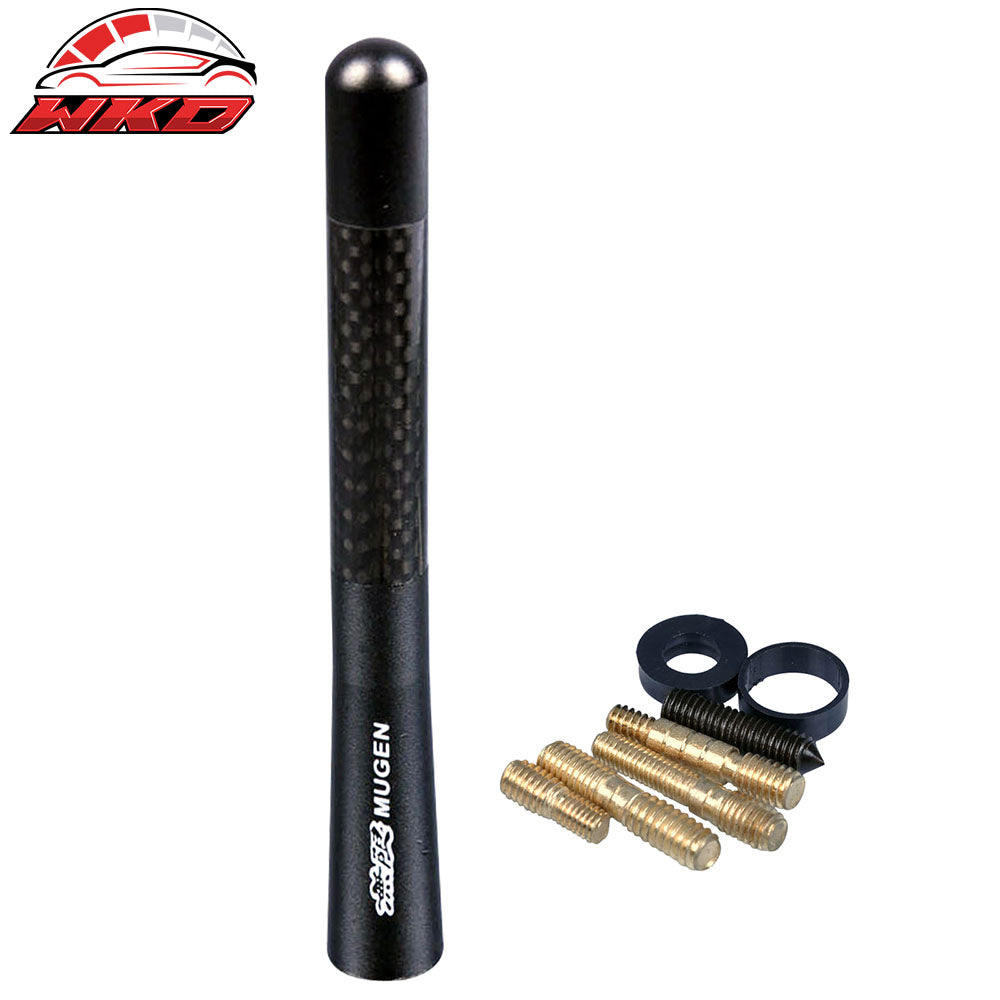 Carbon Fiber Mugen Car Antenna Short 4.7 Inch 12cm Black Radio FM