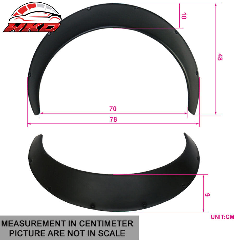 90MM 2x Universal Car Rear Fender Flares Guard Extra Wide Body Wheel Arches