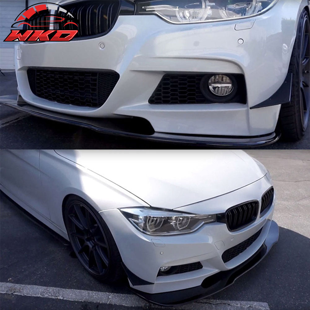 Universal Type 3 Front Bumper Lip Spoiler Splitter Protector Unpainted Black PU