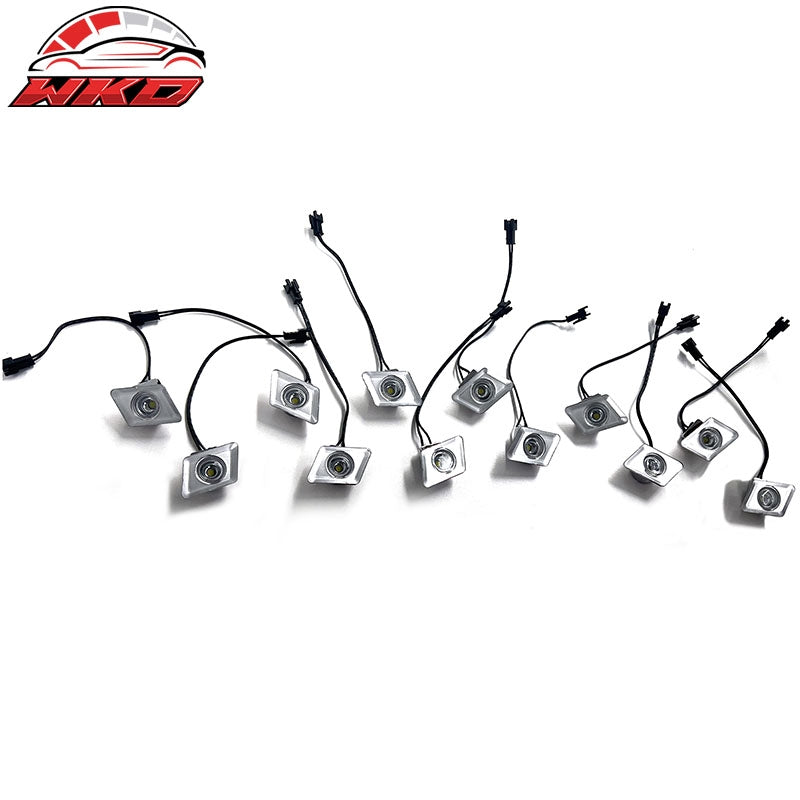 Universal LH RH Front Rear Bumper Decorative LED Lights Lamps Silver 12PCS