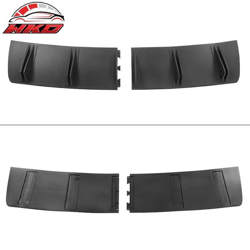 Universal Rear Diffuser 5 Shark Fin Bumper Lip Spoiler Splitter Matte Black 2PC