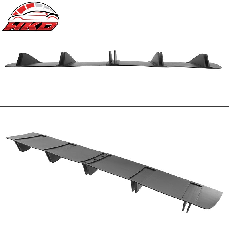 Universal Rear Diffuser 5 Shark Fin Bumper Lip Spoiler Splitter Matte Black 2PC