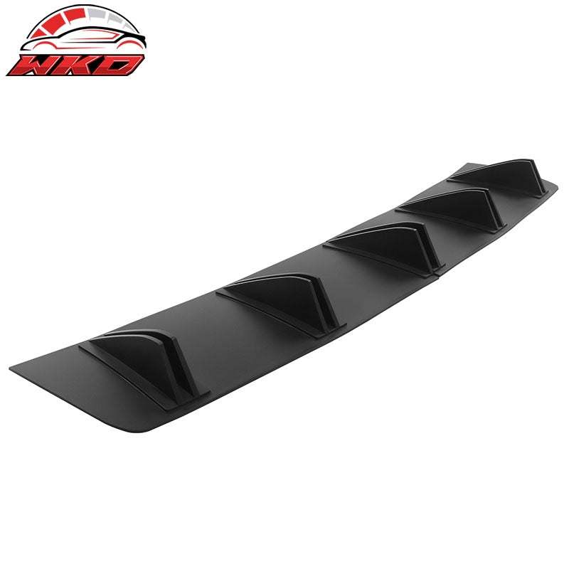 Universal Rear Diffuser 5 Shark Fin Bumper Lip Spoiler Splitter Matte Black 2PC