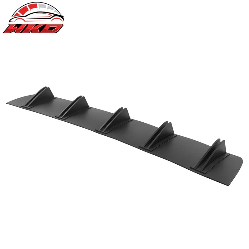 Universal Rear Diffuser 5 Shark Fin Bumper Lip Spoiler Splitter Matte Black 2PC