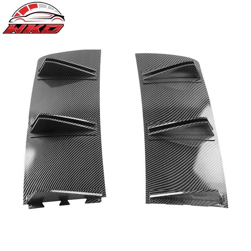 Universal Rear Diffuser 5 Shark Fins Spoiler Lip Splitter Carbon Look PP 2PC