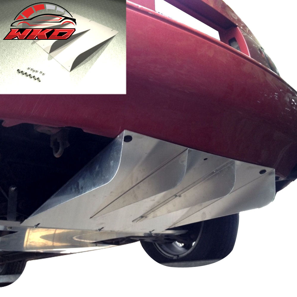 22" x 21" Universal Aluminum Type 1 4 FIn Fins Rear Bumper Lip Diffuser Canards
