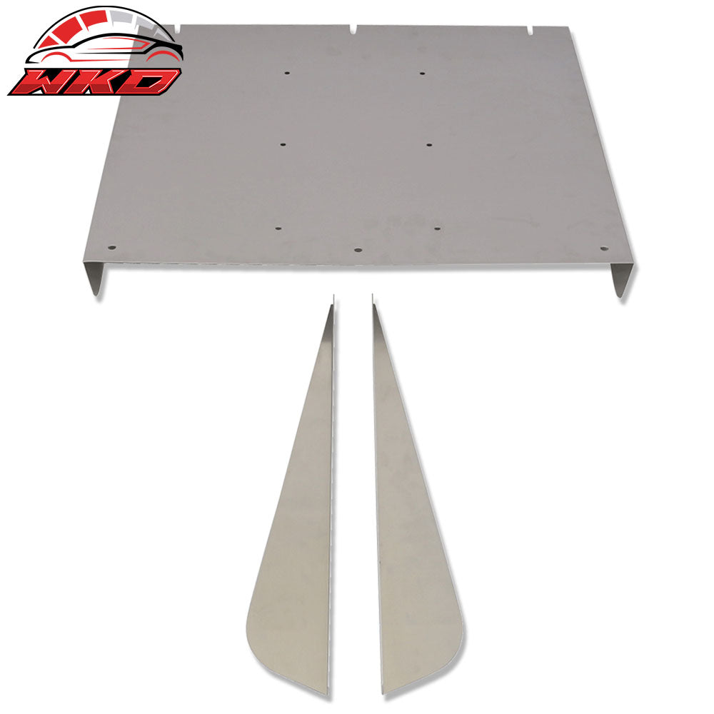 22" x 21" Universal Aluminum Type 1 4 FIn Fins Rear Bumper Lip Diffuser Canards