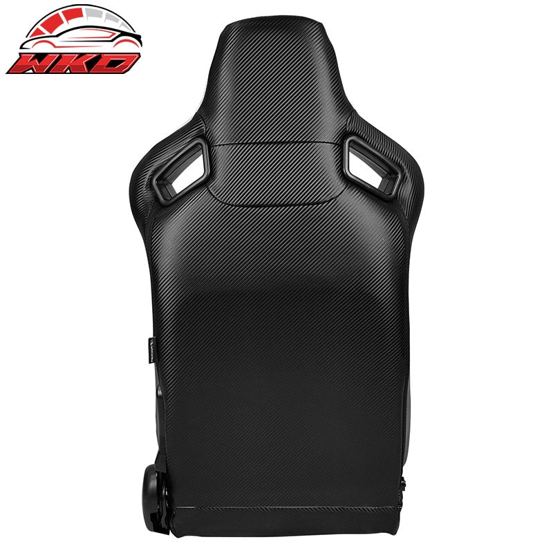 Universal Reclinable Racing Seat Dual Slider Left Carbon Leather