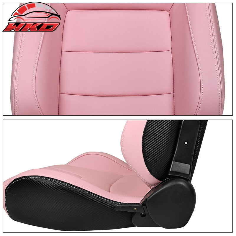 Universal Reclinable Racing Seat Dual Slider Left Carbon Leather