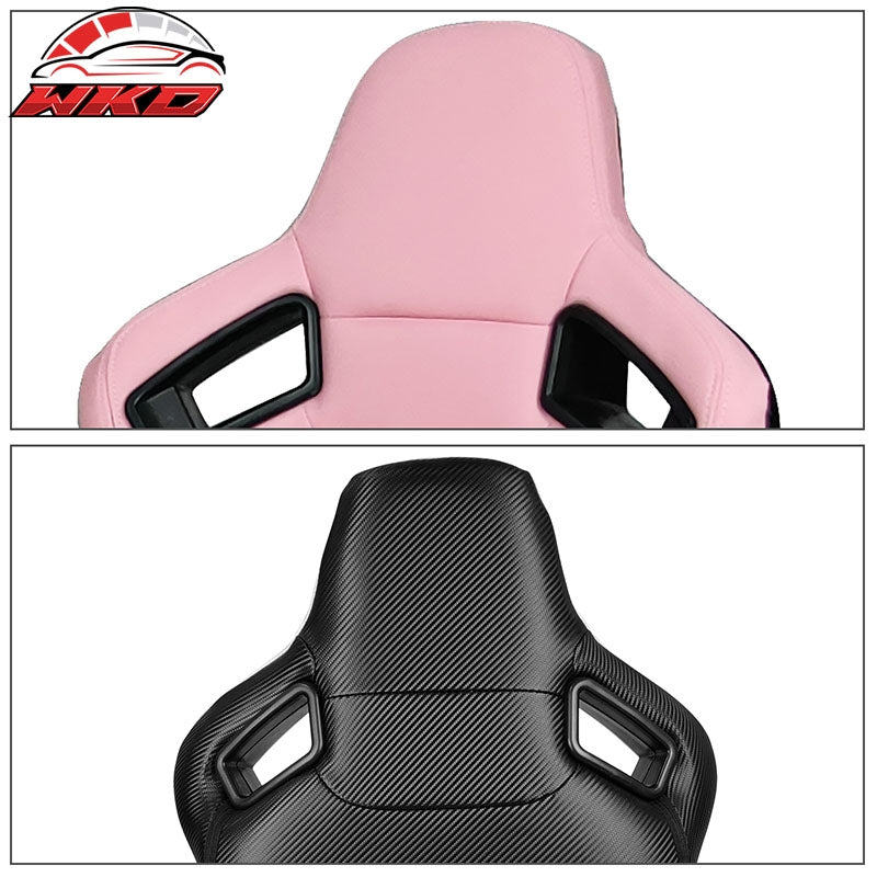 Universal Reclinable Racing Seat Dual Slider Left Carbon Leather
