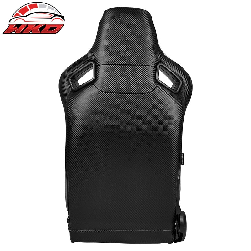 Reclinable Racing Seat Dual Slider Right Pink PU Carbon Leather