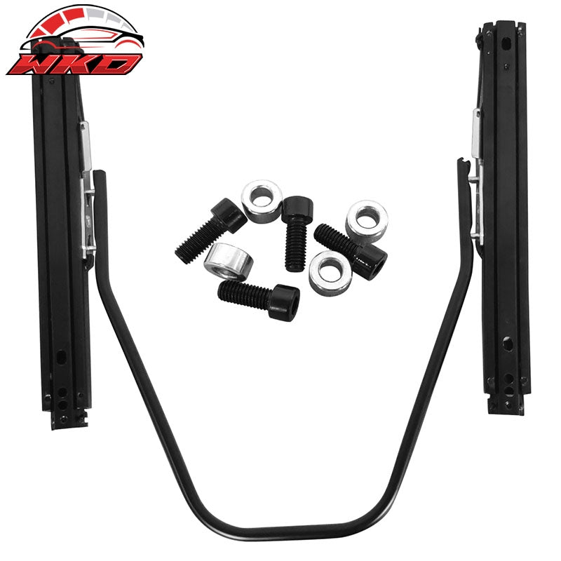 Universal Reclinable Racing Seat Right Side Dual Sliders Black + Red PU Leather