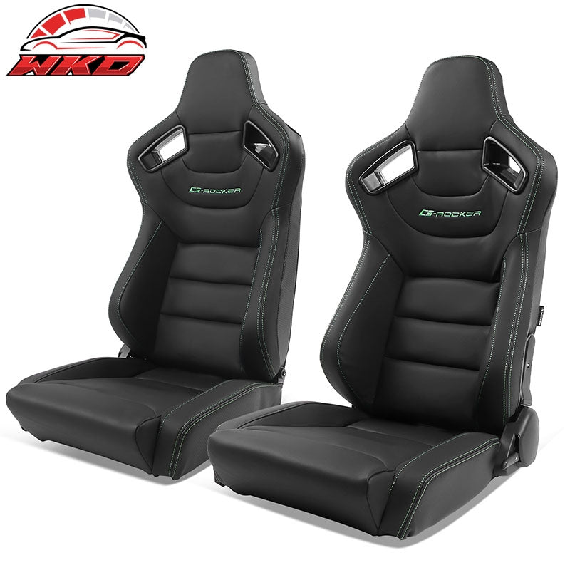 Wholesale Universal x2 Reclinable Big Racing Seat + Dual Slider Bk PU & Carbon Leather