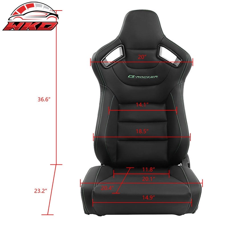 Universal x2 Reclinable Big Racing Seat + Dual Slider Bk PU & Carbon Leather