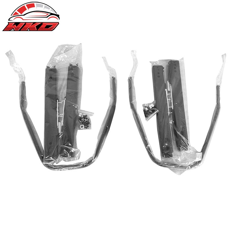Universal Pair Reclinable Racing Seats + Dual Sliders Pink PU Carbon Leather