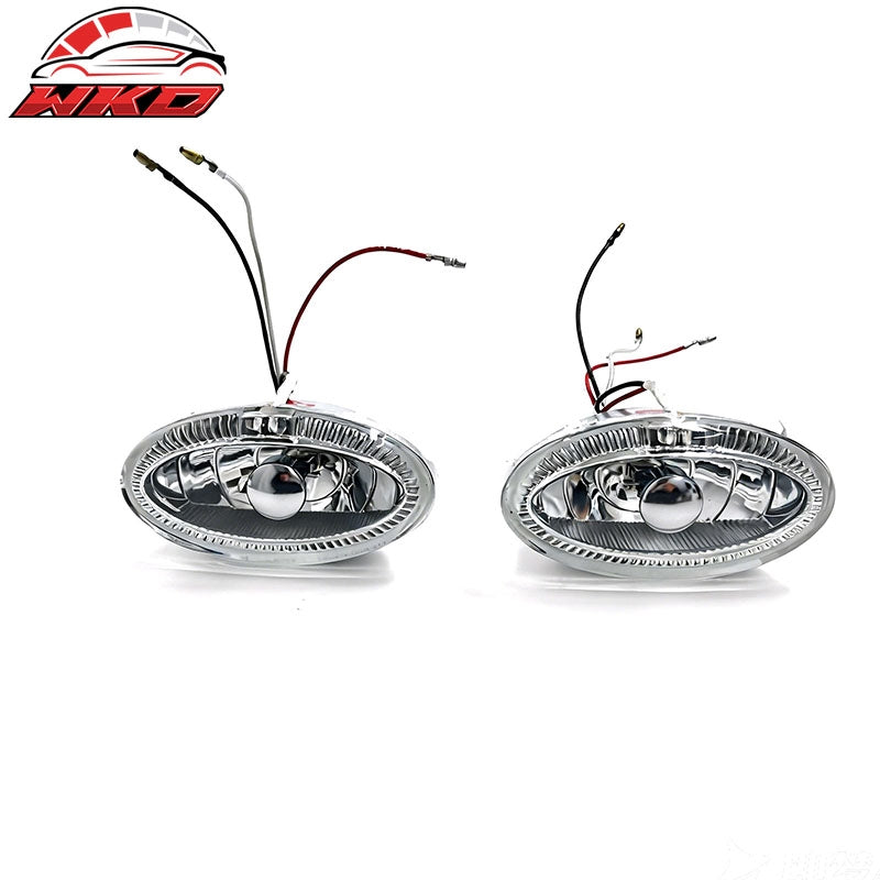 Wholesale Universal Round Blue Halo Chrome Housing Clear Len Front Fog Driving Lights Lamp