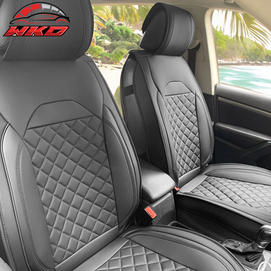 Wholesale Universal Wholesale Car Seat Covers Cushion 03 Style Black PU Leather Pair (Front)
