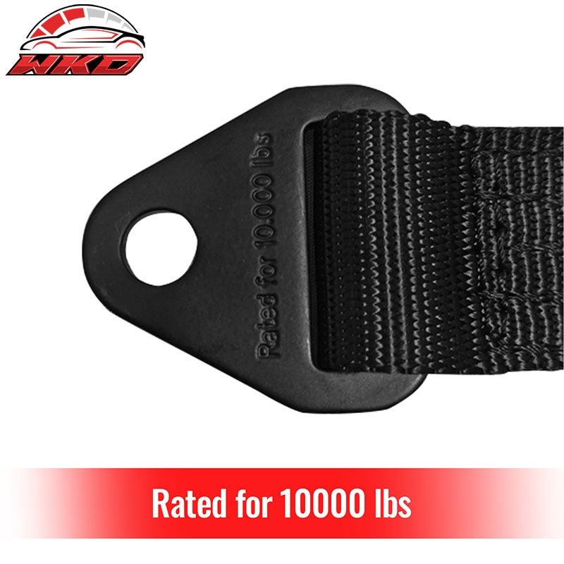 10" Black 10000lbs Racing Limit Straps Shock Suspension Travel 4 Layers Webbing