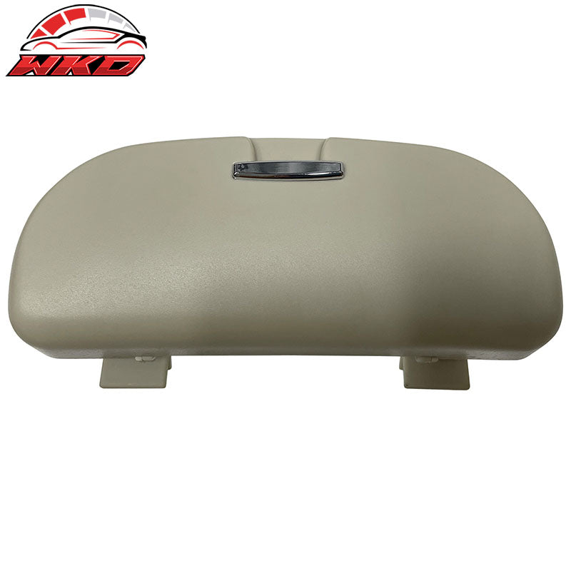 Beige Car Sunglasses Holder Organizer Case Sun Visor Mounted Box Magnet Lock