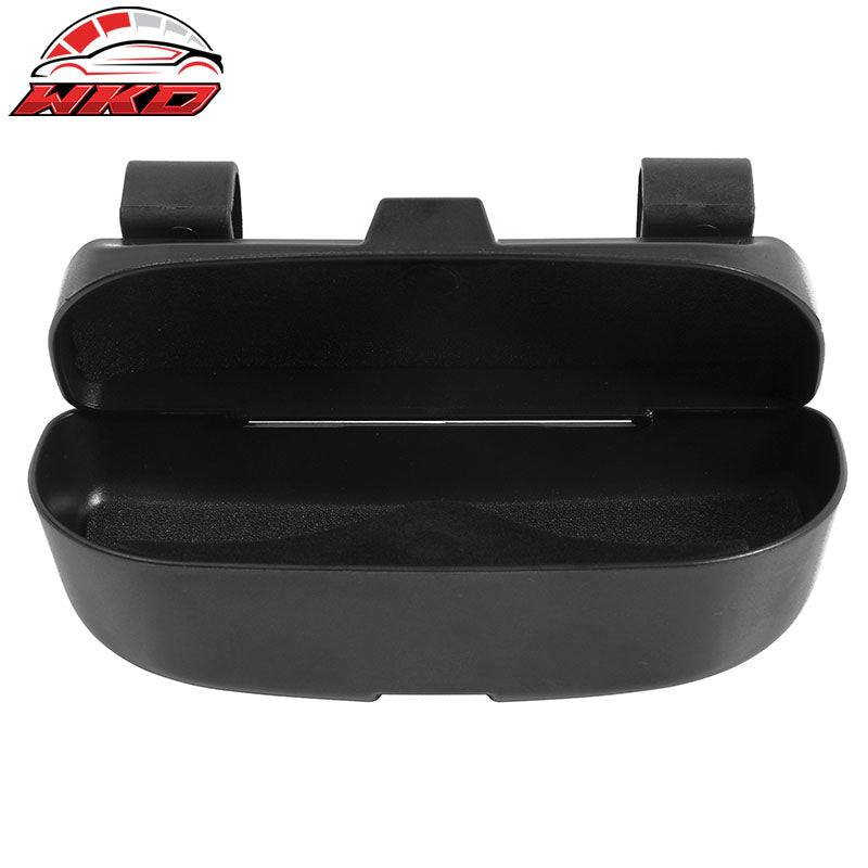 Universal Black Auto Car Sunglasses Holder Organizer Case Sun Visor Mounted Box