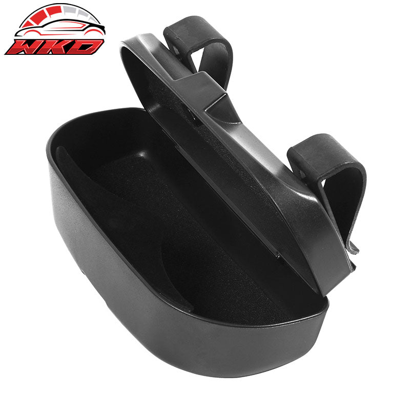 Universal Black Auto Car Sunglasses Holder Organizer Case Sun Visor Mounted Box