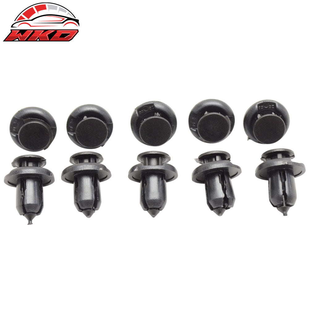 10 PCS Bumper Clips 10mm Hood Fender Push Rivets Retainer Fasteners For Honda