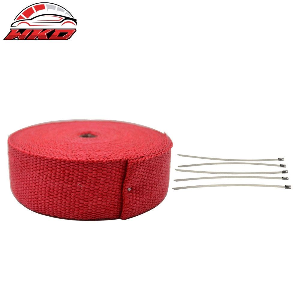 Wholesale 2X1 16X50 Feet Exhaust Wrap Header Turbo Manifold Downpipe Racing Red Heat